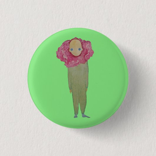 Bijna als een bloem ronde button 3,2 cm (Voorkant)