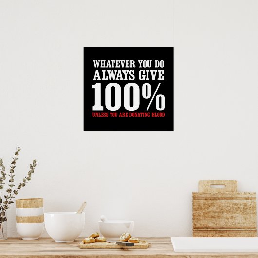 Bijna altijd 100% geven poster (Keuken)