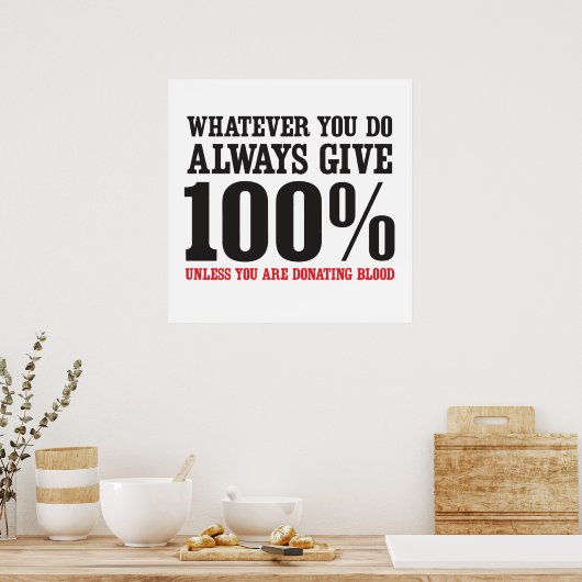 Bijna altijd 100% geven poster (Keuken)