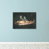 Bijna de dood ervaring zien van boze demonische ge canvas afdruk (Insitu (Houten vloer))