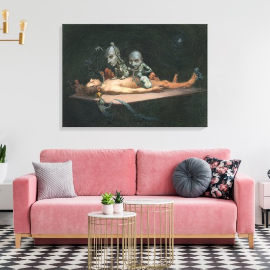 Bijna de dood ervaring zien van boze demonische ge canvas afdruk (Insitu (Woonkamer))