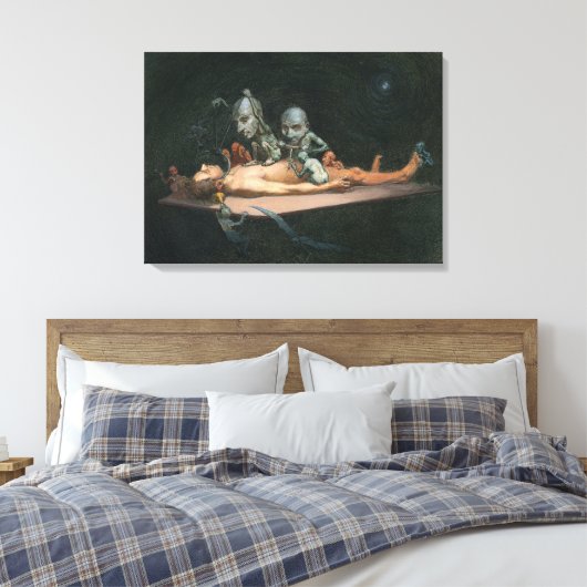 Bijna de dood ervaring zien van boze demonische ge canvas afdruk (Insitu (Slaapkamer))