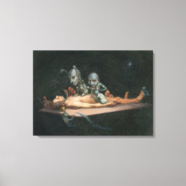 Bijna de dood ervaring zien van boze demonische ge canvas afdruk