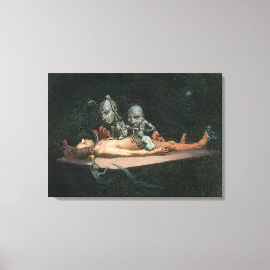 Bijna de dood ervaring zien van boze demonische ge canvas afdruk (Voorkant)