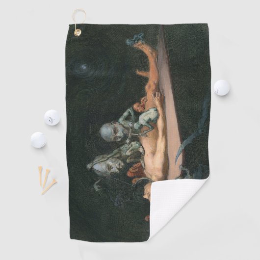 Bijna de dood ervaring zien van boze demonische ge golfhanddoek (Insitu)