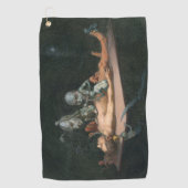 Bijna de dood ervaring zien van boze demonische ge golfhanddoek (Voorkant)