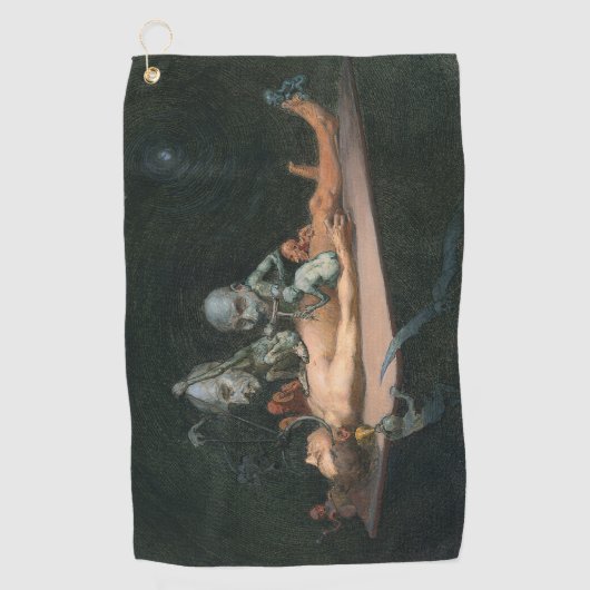 Bijna de dood ervaring zien van boze demonische ge golfhanddoek (Voorkant)