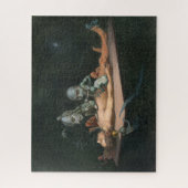 Bijna de dood ervaring zien van boze demonische ge legpuzzel (Verticaal)