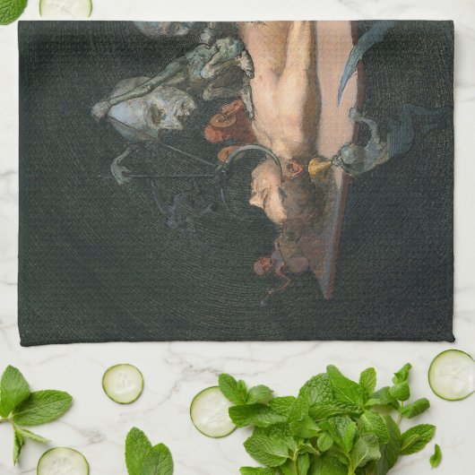 Bijna de dood ervaring zien van boze demonische ge theedoek (Gevouwen)