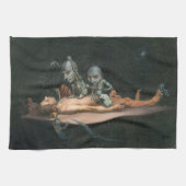 Bijna de dood ervaring zien van boze demonische ge theedoek (Horizontaal)