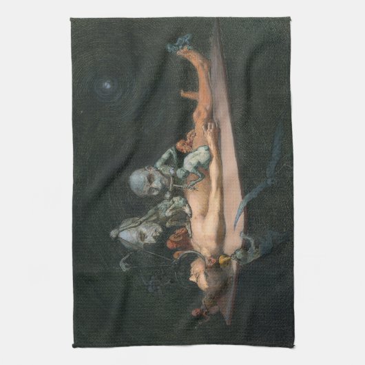 Bijna de dood ervaring zien van boze demonische ge theedoek (Verticaal)