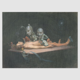 Bijna de dood ervaring zien van boze demonische ge tissuepapier