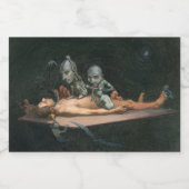 Bijna de dood ervaring zien van boze demonische ge voedselcontainer etiket (Enkel label)