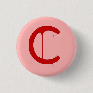 Bijna de Logo van de Crimson Ronde Button 3,2 Cm