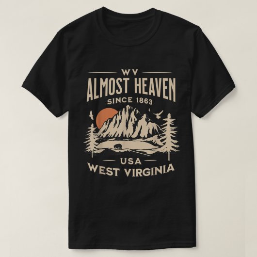 Bijna de Natuur van de Hemel West Virginia Hike WV T-shirt (Design voorkant)