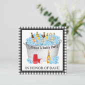 Bijna een Baby shower van papa Beer Party Kaart (Staand voorkant)