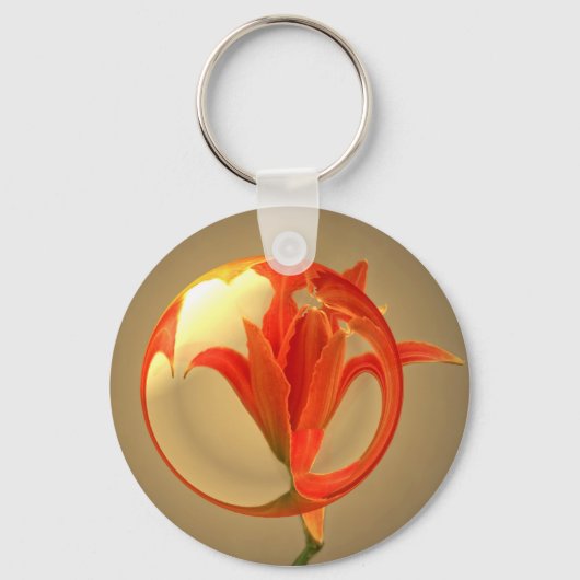 Bijna een bloem in glas sleutelhanger (Voorkant)