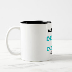 Bijna een tandst 2 tweekleurige koffiemok