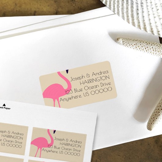 Bijna Flamingo Retouradreslabel Etiket