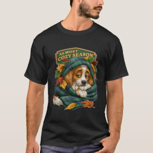 Bijna Gezellige Seizoen Herfst Plaid Deken Hond T-shirt