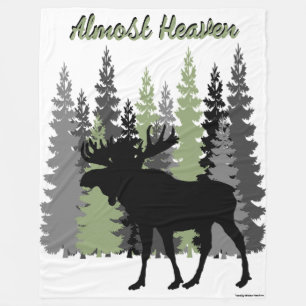 Bijna Heaven Rustic Moose Fleece Blanket Deken
