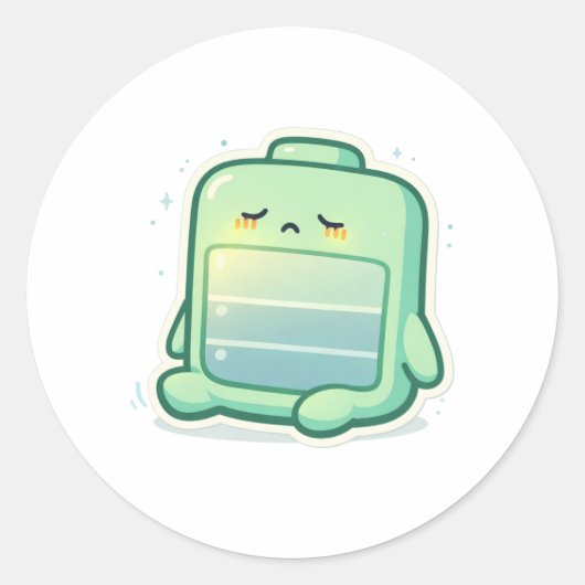 Bijna Leeg Ronde Sticker (Voorkant)