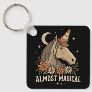 Bijna Magische Grappige Paard Eenhoorn Sleutelhanger
