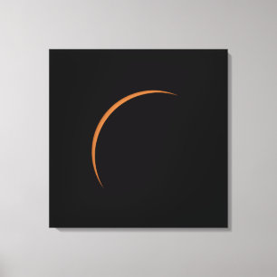 Bijna maximale gedeeltelijke zonsverduistering canvas afdruk