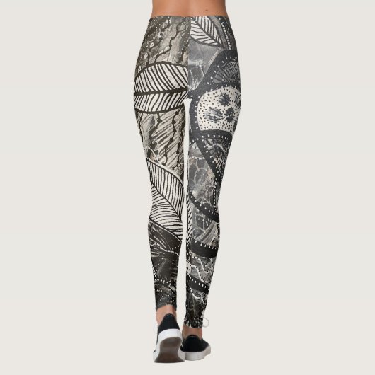 Bijna overal 1 zwart-wit acrylverf leggings (Achterkant)