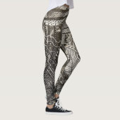 Bijna Overal 2 Zwarte & Witte Acryl Schildering Leggings (Rechts)