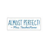 "BIJNA PERFECT!" + Educator Naam Rubber Stamp Zelfinktende Stempel (Design)