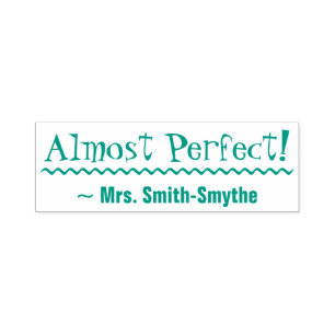 "Bijna perfect!" + Rubberstempel voor de onderwijs Zelfinktende Stempel