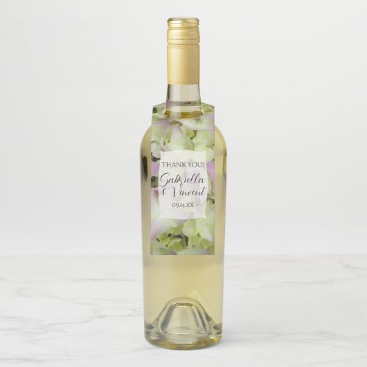 Bijna-roze bruine bloemen bruiloft flessenhanger (Op fles)