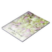 Bijna-roze bruine bloemen bruiloft notitieboek (Linkerzijde)