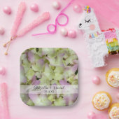 Bijna-roze bruine bloemen bruiloft papieren bordje (Feest)