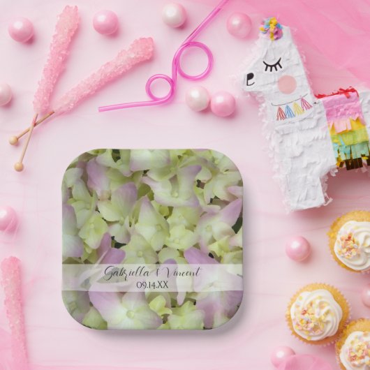 Bijna-roze bruine bloemen bruiloft papieren bordje (Feest)