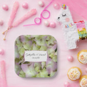 Bijna-roze bruine bloemen bruiloft papieren bordje (Feest)