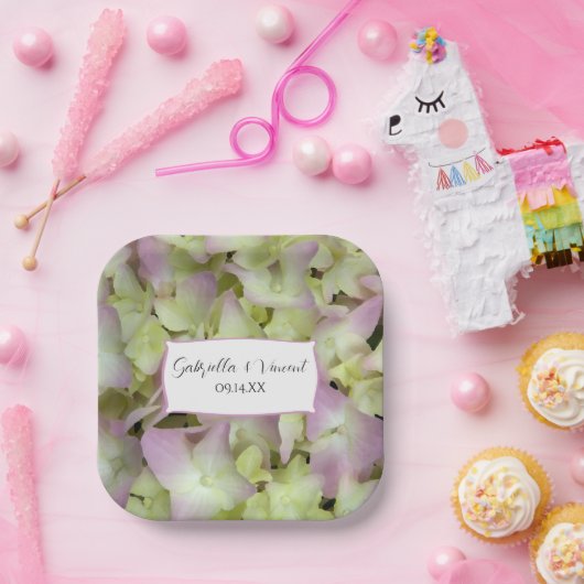 Bijna-roze bruine bloemen bruiloft papieren bordje (Feest)