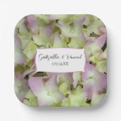 Bijna-roze bruine bloemen bruiloft papieren bordje (Voorkant)