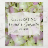 Bijna-roze bruine bloemen bruiloft wijn etiket (Enkel label)