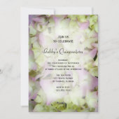 Bijna Roze Hortensia Bloemen Quinceañera Party Kaart (Voorkant)