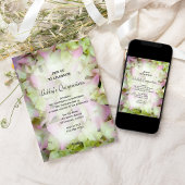 Bijna Roze Hortensia Bloemen Quinceañera Party Kaart