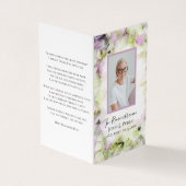 Bijna roze Hydrangea begrafenisgebed Visitekaartje (Buitenkant)