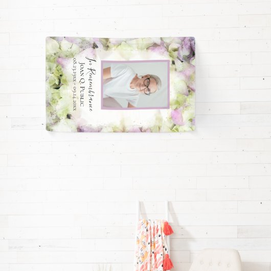 Bijna roze Hydrangea Bloem Begrafenis Gedenkteken Spandoek (Insitu)