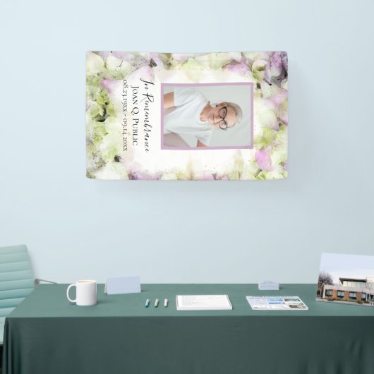 Bijna roze Hydrangea Bloem Begrafenis Gedenkteken Spandoek (Beurs)