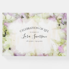 Bijna Roze Hydrangea Bloem Viering van het Leven Gastenboek