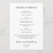 Bijna roze Hydrangea Bloemen Begrafenisservice Programmakaart (Achterkant)