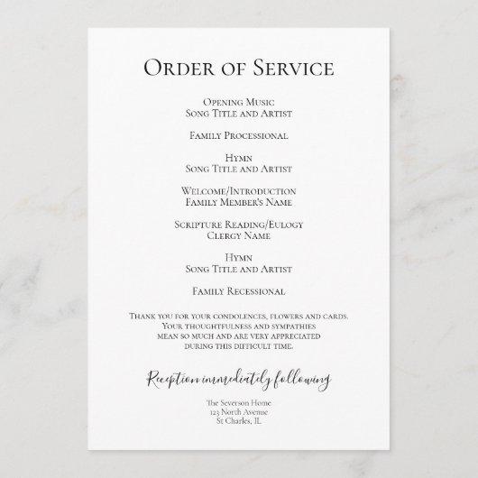 Bijna roze Hydrangea Bloemen Begrafenisservice Programmakaart (Achterkant)