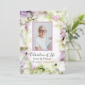 Bijna roze Hydrangea Bloemen Begrafenisservice Programmakaart (Staand voorkant)