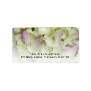 Bijna roze Hydrangea Floral retouradres Etiket